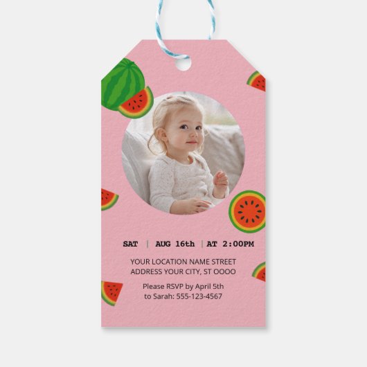 Summer Vibes Watermelon Party Cadeaulabel (Achterkant)