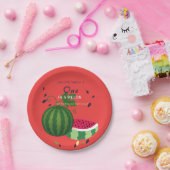Summer Vibes Watermelon Party Uitnodigen Papieren Bordje (Feest)