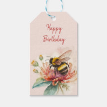 Summer Vibes Waterverf Bumblebee Happy Birthday