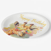 Summer Vibes Waterverf Giraffe - Happy Birthday Papieren Bordje (Gekanteld)