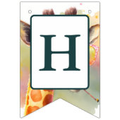 Summer Vibes Waterverf Giraffe - Verjaardag Vlaggetjes (Tweede vlag)