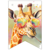 Summer Vibes Waterverf Giraffe - Verjaardag Vlaggetjes (Eerste vlag)