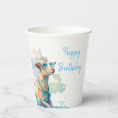 Summer Vibes Waterverf Goat - Happy Birthday Papieren Bekers (Voorkant)