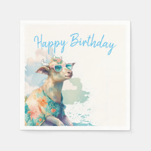 Summer Vibes Waterverf Goat - Happy Birthday Servet