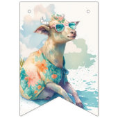 Summer Vibes Waterverf Goat - Verjaardag Vlaggetjes (Eerste vlag)