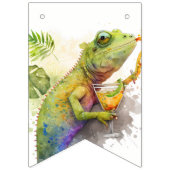 Summer Vibes Waterverf Kameleon - Verjaardag Vlaggetjes (Eerste vlag)