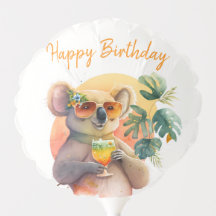 Summer Vibes Waterverf Koala - Happy Birthday