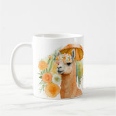 Summer Vibes Waterverf Llama en Flowers - Koffiemok (Links)