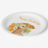 Summer Vibes Waterverf Llama - Happy Birthday Papieren Bordje (Gekanteld)