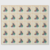 Summer Vibes Waterverf Monkey - Happy Birthday Cadeaupapier (Vlak)