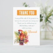 Summer Vibes Waterverf Parrot - Verjaardag Bedankkaart (Staand voorkant)