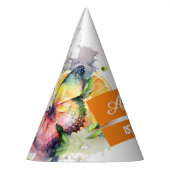 Summer Vibes Waterverf Vlinder - Verjaardag Feesthoedjes (Links)