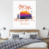 Summer Vibes wil naar het strand Classic Canvas Afdruk (Insitu (Slaapkamer))