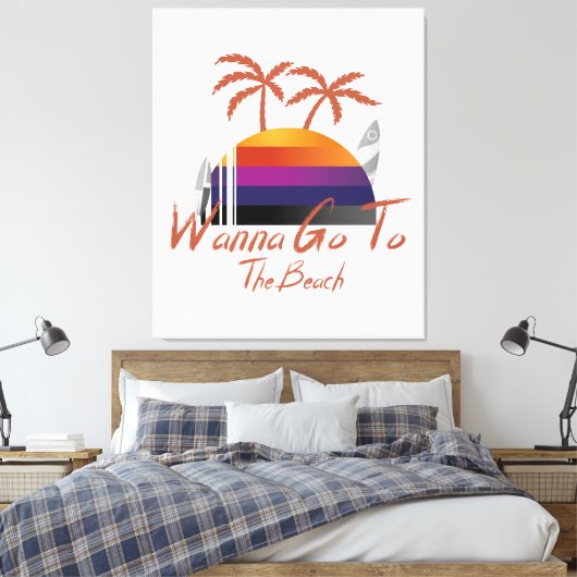 Summer Vibes wil naar het strand Classic Canvas Afdruk (Insitu (Slaapkamer))