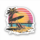 Summer Vibes Zee, zon en strand Sticker (Voorkant)