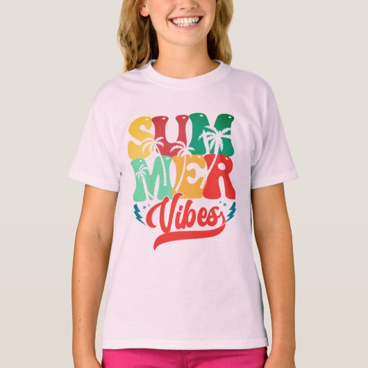 "Summer Vibes", Zomer, Kinder T-shirt (Voorkant)