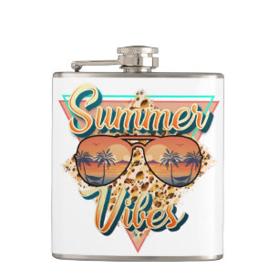 Summer Vibes    zonnebril   strandzonsondergang Heupfles