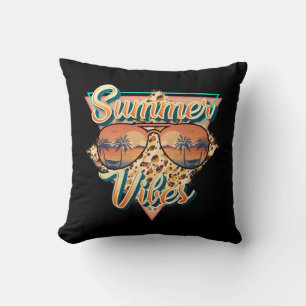 Summer Vibes    zonnebril   strandzonsondergang Kussen