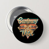 Summer Vibes |  zonnebril | strandzonsondergang Ronde Button 7,6 Cm (Voorkant /achterkant)
