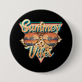 Summer Vibes | zonnebril | strandzonsondergang Ronde Button 7,6 Cm (Voorkant)