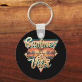 Summer Vibes | zonnebril | strandzonsondergang Sleutelhanger (Voorkant)