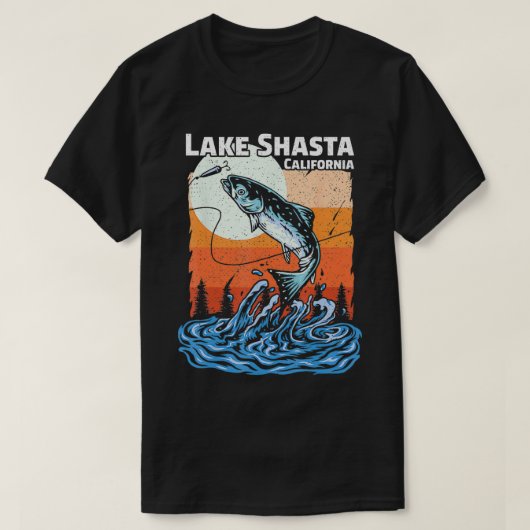 Summer Vist Retro Sunset California Shasta Lake T-shirt (Design voorkant)