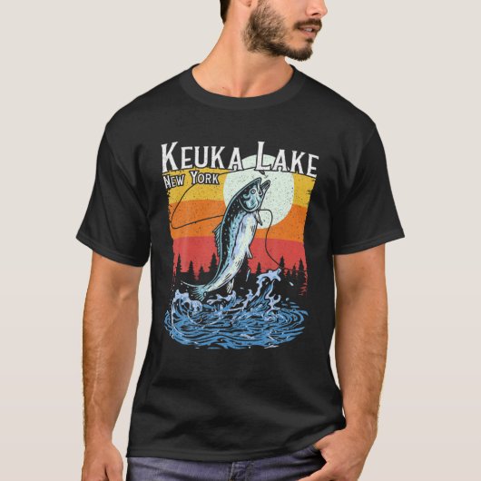 Summer Vist Retro Sunset Keuka Lake New York T-shirt (Voorkant)