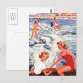 Summer Water Skiing Fun Briefkaart (Voorkant / Achterkant)