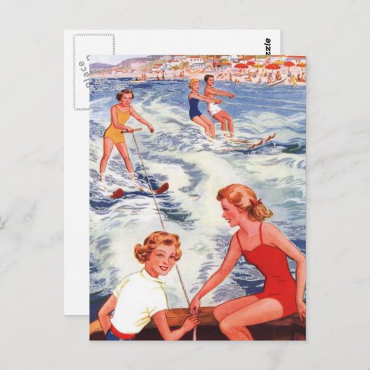 Summer Water Skiing Fun Briefkaart (Voorkant / Achterkant)