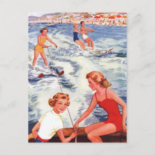 Summer Water Skiing Fun Briefkaart