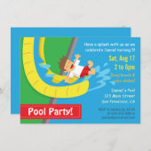 Summer Water Slide Birthday Pool Kaart (Voorkant / Achterkant)