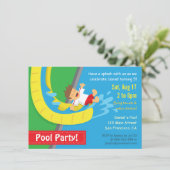 Summer Water Slide Birthday Pool Kaart (Staand voorkant)