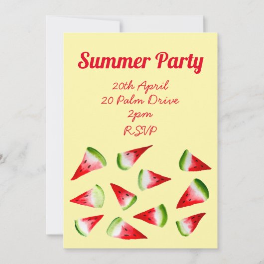Summer Watermeloenen tuinfeest Kaart (Voorkant)