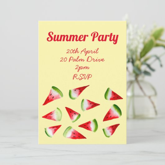 Summer Watermeloenen tuinfeest Kaart (Staand voorkant)
