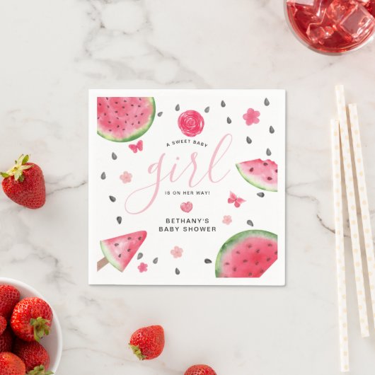 Summer Watermelon "A Sweet Baby" Baby shower Servet (Insitu)