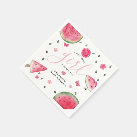 Summer Watermelon "A Sweet Baby" Baby shower Servet (Hoek)