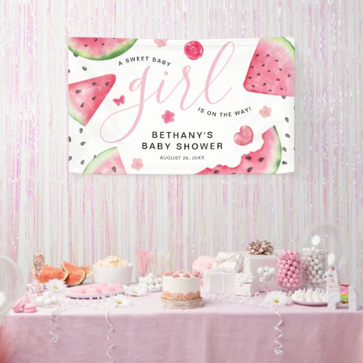 Summer Watermelon "A Sweet Baby" Baby shower Spandoek (Feest)
