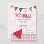 Summer Watermelon Birthday Invitation Kaart (Voorkant)