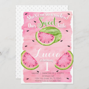Summer Watermelon Birthday Party Invitation Invite Kaart