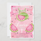 Summer Watermelon Birthday Party Invitation Invite Kaart (Voorkant)