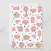 Summer Watermelon Birthday Party Invitation Invite Kaart (Achterkant)