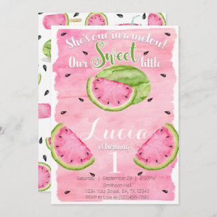 Summer Watermelon Birthday Party Invitation Invite Kaart