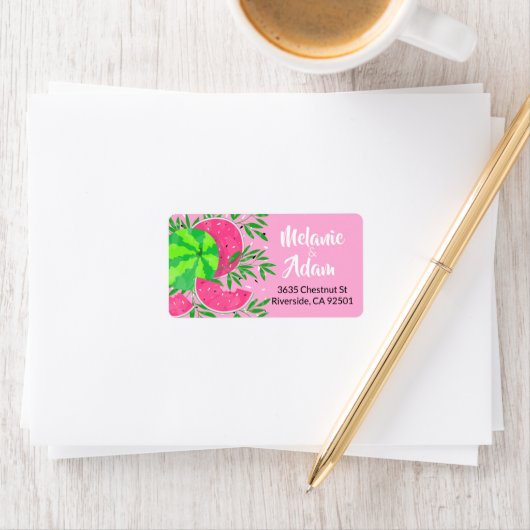 Summer Watermelon Branches Bright Tropical Etiket (Insitu)