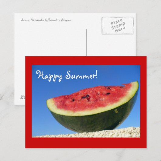 Summer Watermelon Briefkaart (Voorkant / Achterkant)