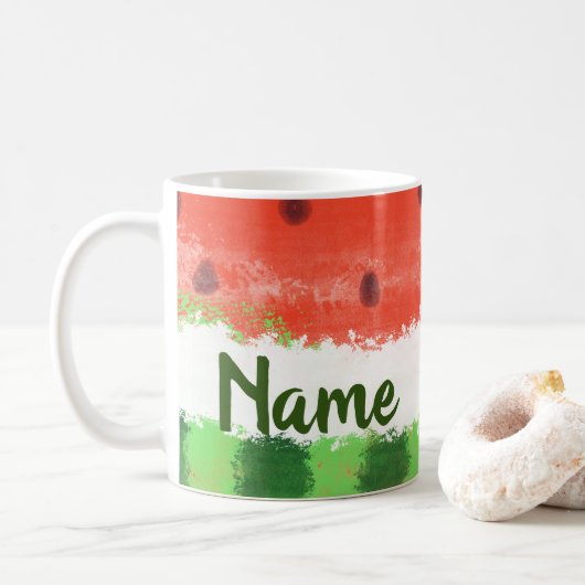 Summer Watermelon Design Coffee Mok Cup (Met donut)