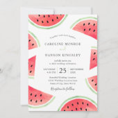 Summer Watermelon Elegant Modern Beach Wedding Kaart (Voorkant)