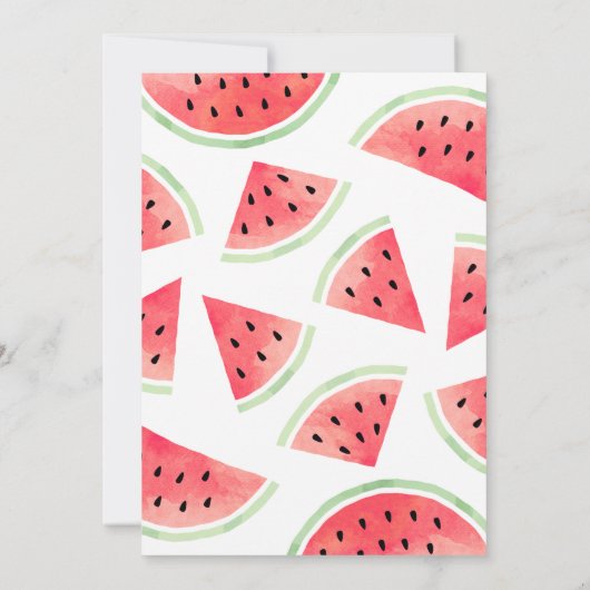 Summer Watermelon Elegant Modern Beach Wedding Kaart (Achterkant)