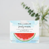 Summer Watermelon Family Reunion Aankondigingskaart (Staand voorkant)