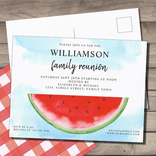 Summer Watermelon Family Reunion Aankondigingskaart