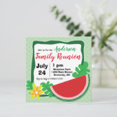 Summer Watermelon Family Reunion Invitations Kaart (Staand voorkant)